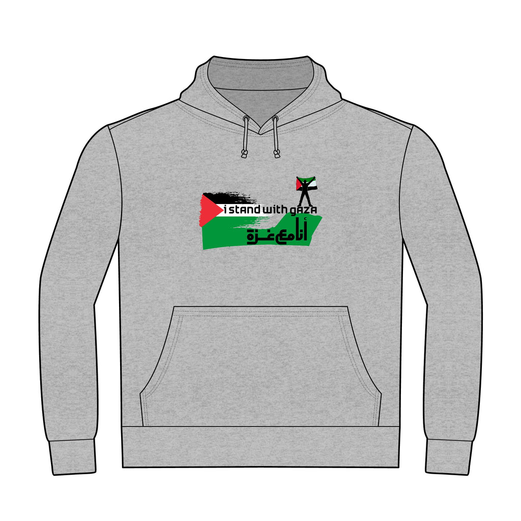 I Stand With Gaza Hoodie — Palestinian Flag Solidarity Pullover