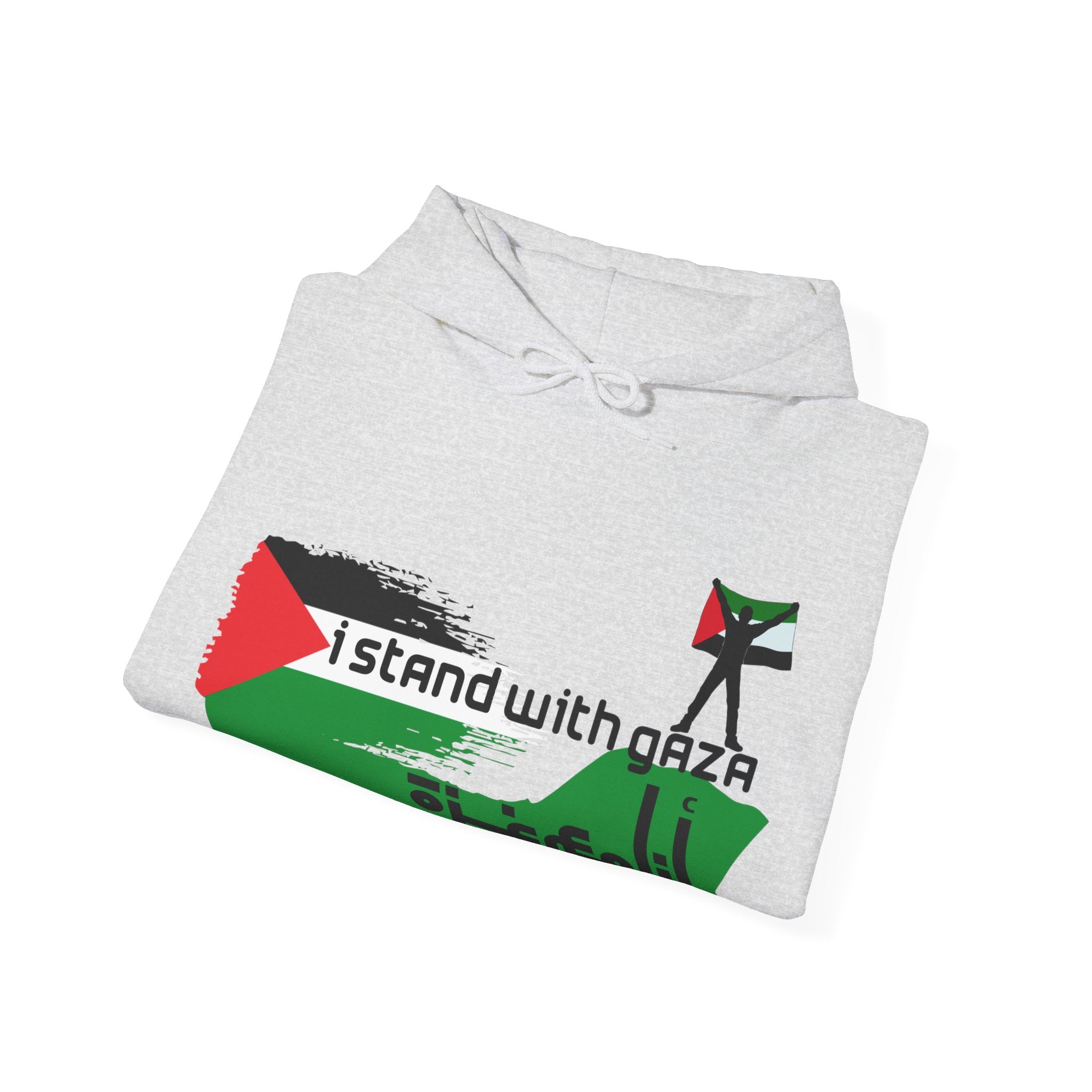 I Stand With Gaza Hoodie — Palestine Flag Solidarity Sweatshirt