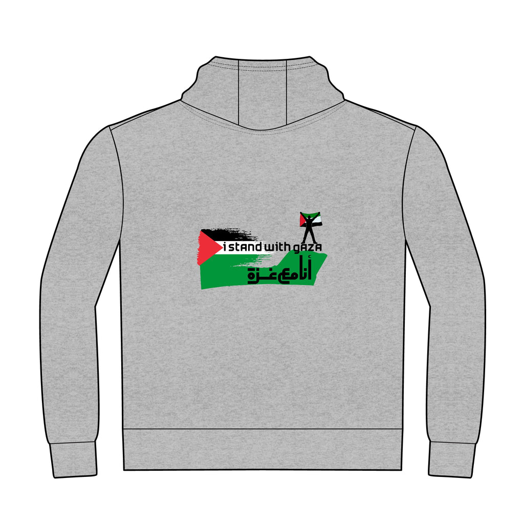 I Stand With Gaza Hoodie — Palestinian Flag Solidarity Pullover