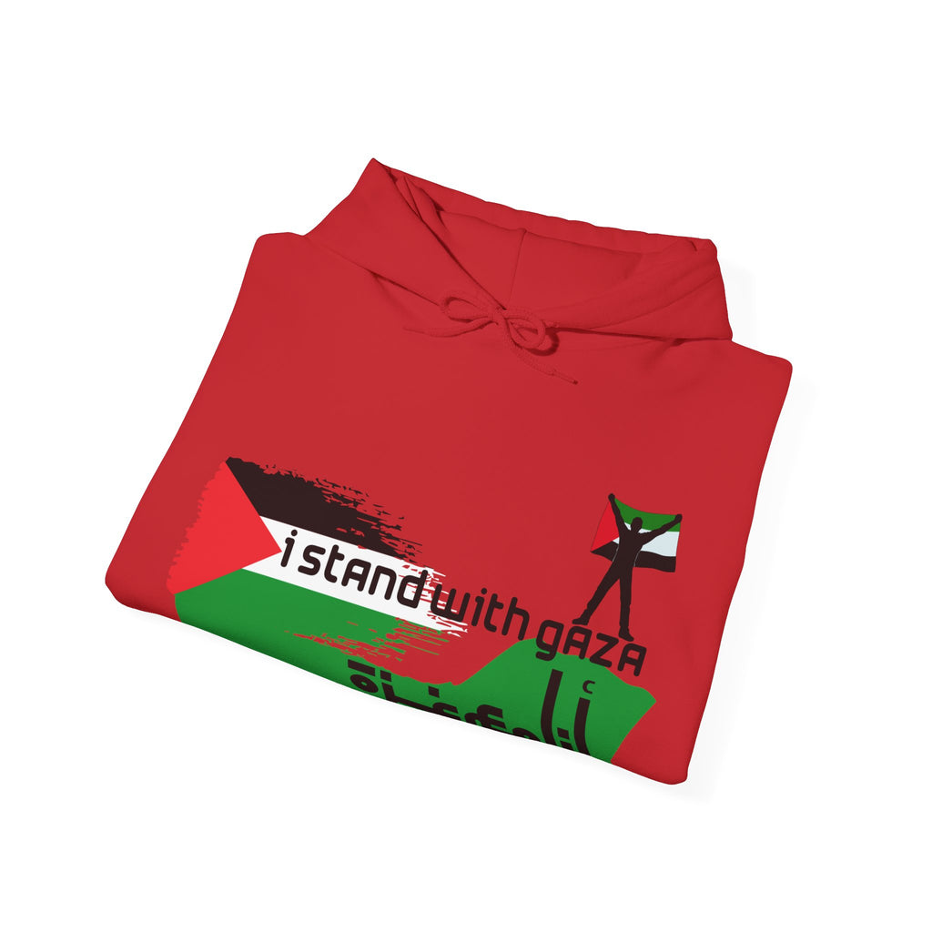 I Stand With Gaza Hoodie — Palestine Flag Solidarity Sweatshirt