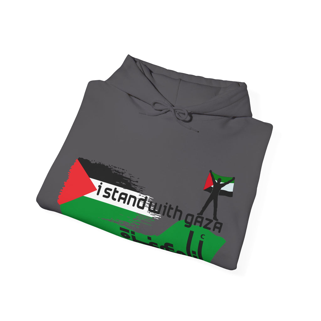 I Stand With Gaza Hoodie — Palestine Flag Solidarity Sweatshirt