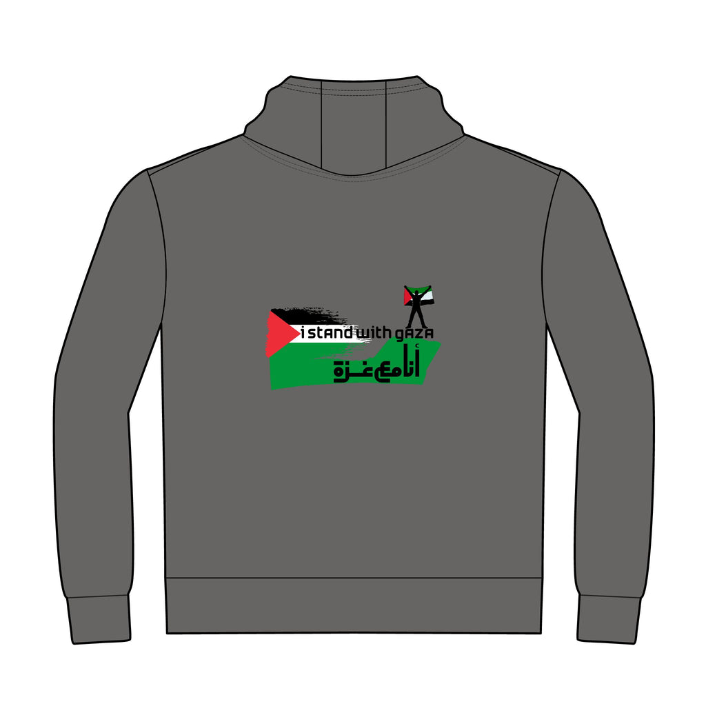 I Stand With Gaza Hoodie — Palestinian Flag Solidarity Pullover