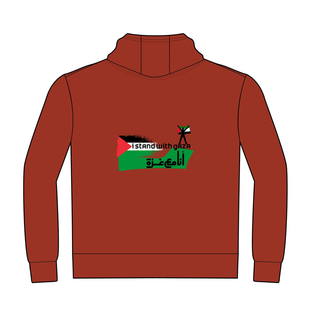 I Stand With Gaza Hoodie — Palestinian Flag Solidarity Pullover