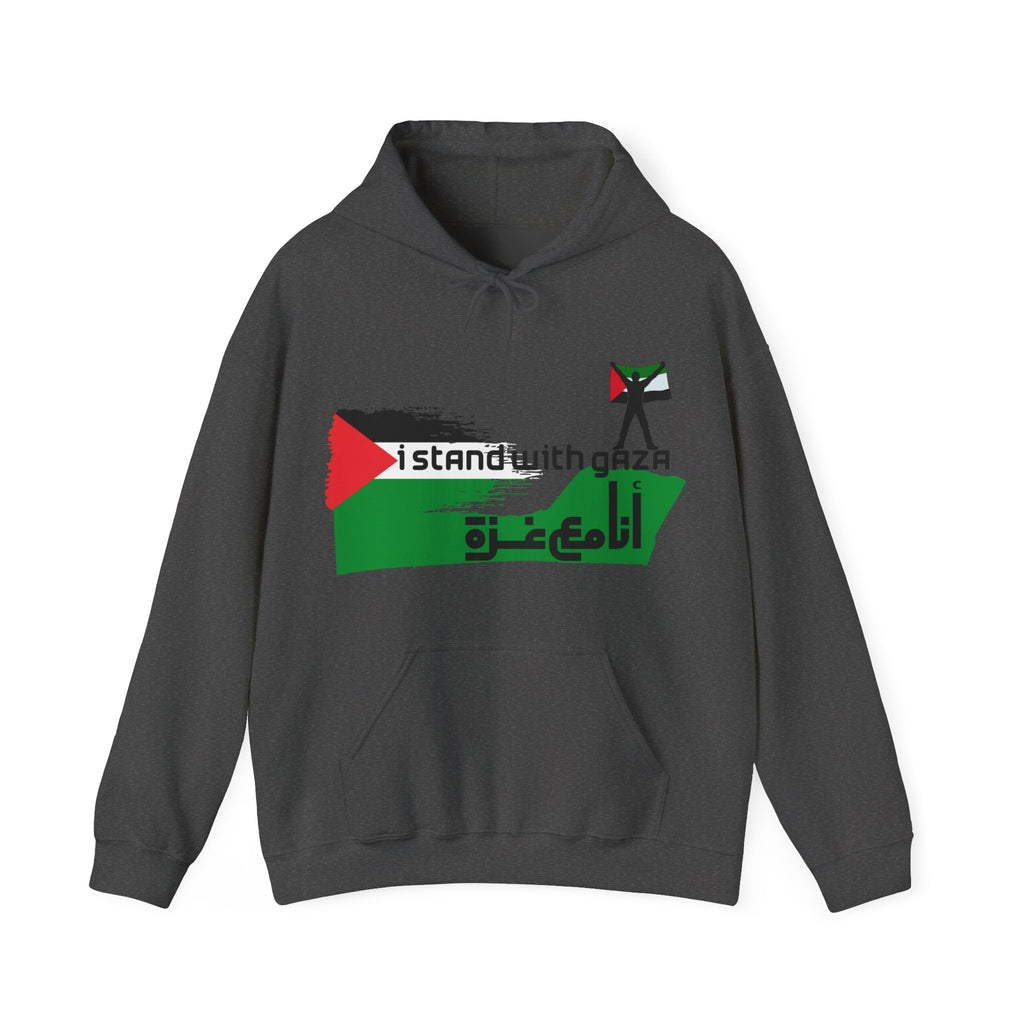 I Stand With Gaza Hoodie — Palestine Flag Solidarity Sweatshirt