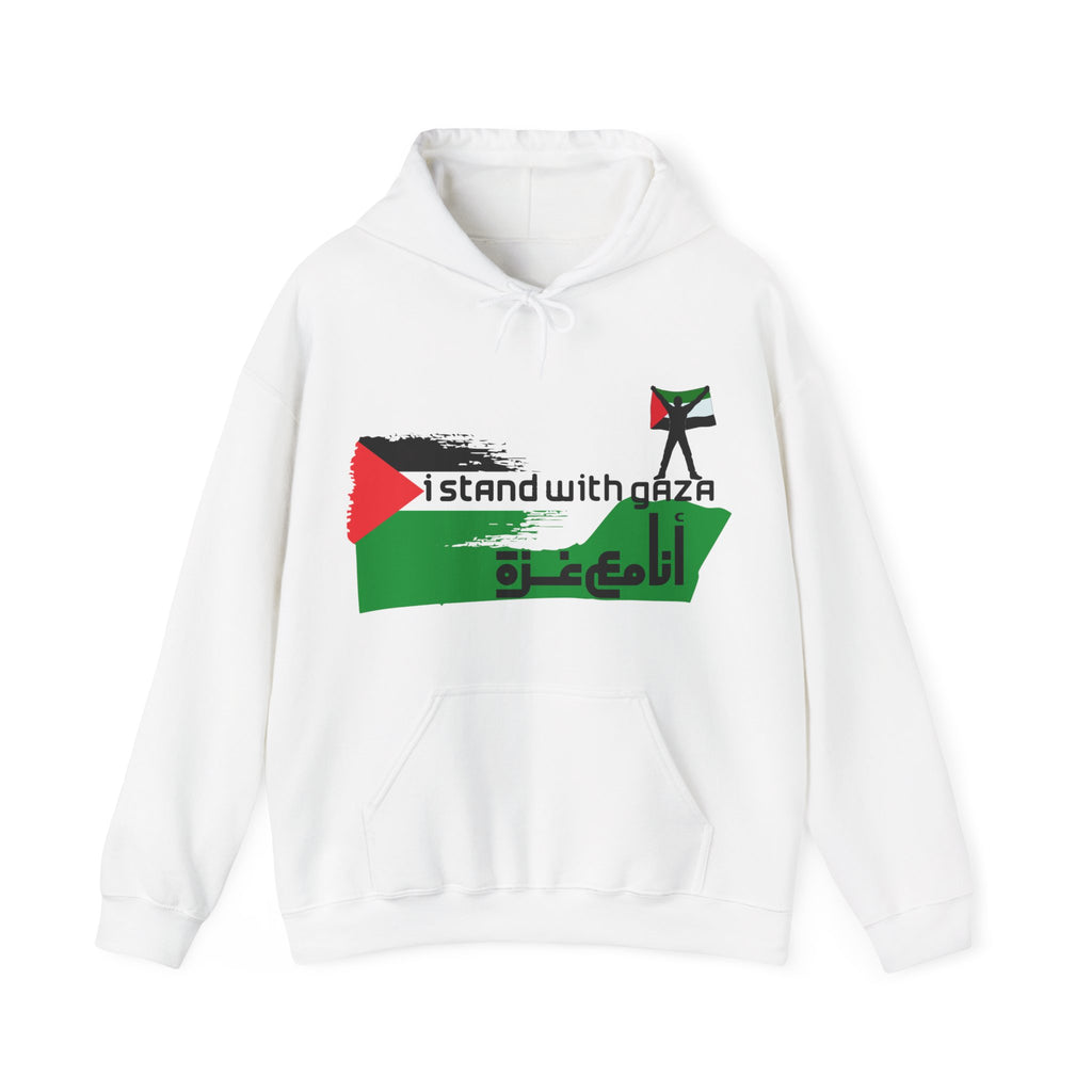I Stand With Gaza Hoodie — Palestine Flag Solidarity Sweatshirt