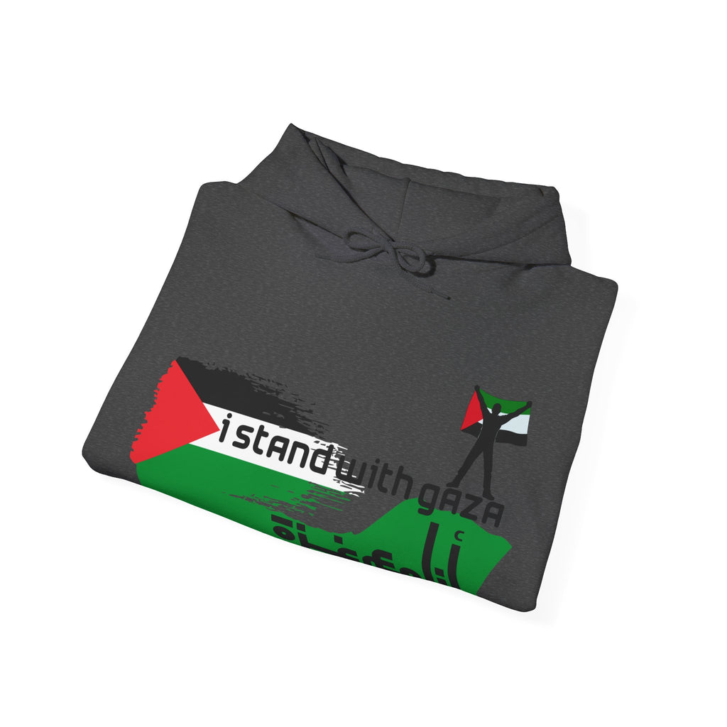 I Stand With Gaza Hoodie — Palestine Flag Solidarity Sweatshirt