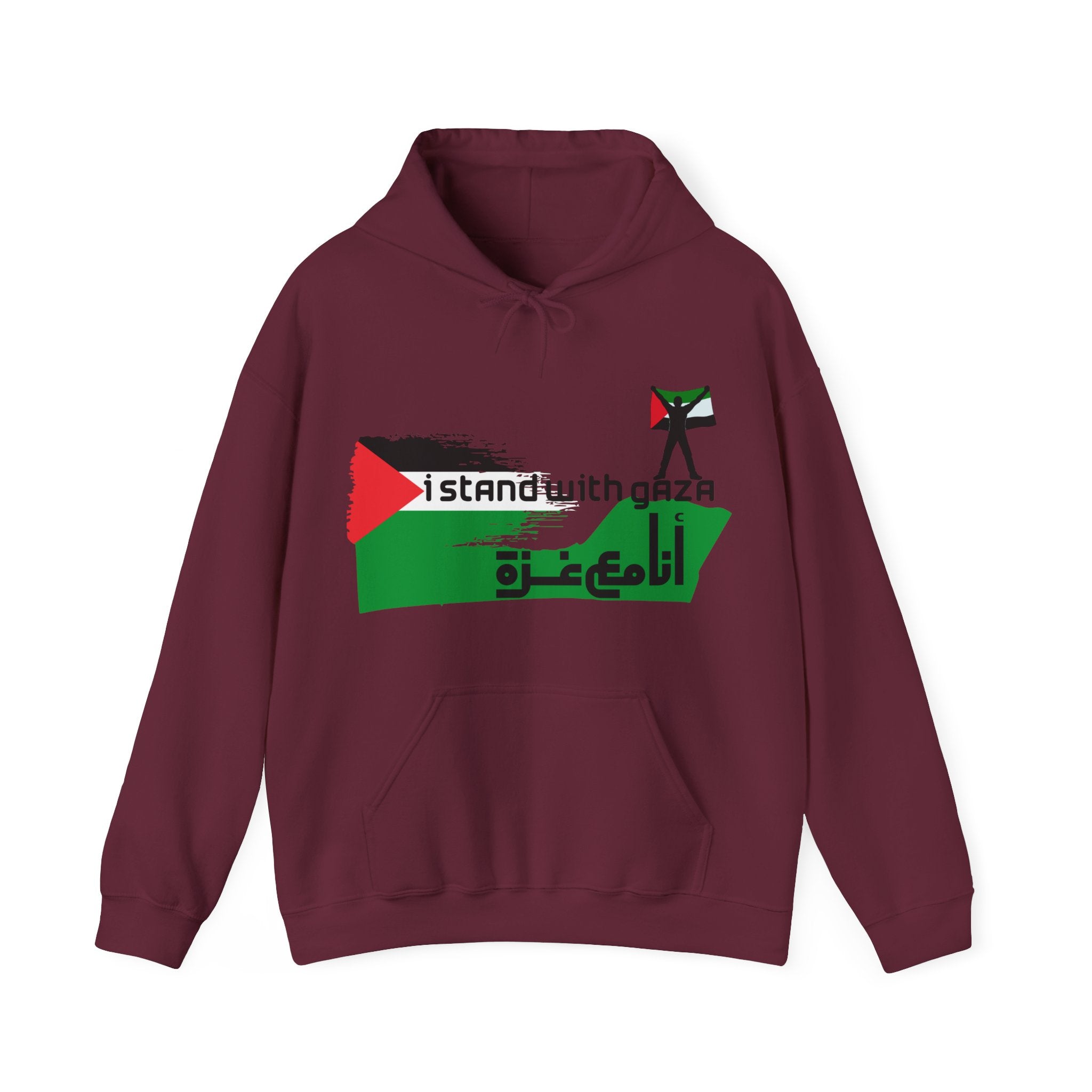 I Stand With Gaza Hoodie — Palestine Flag Solidarity Sweatshirt